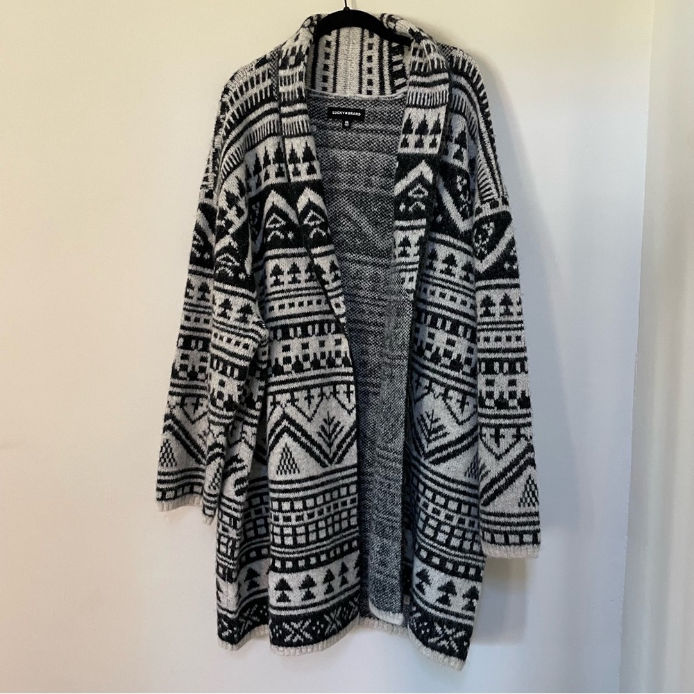 NWT Lucky Brand Wool Blend Fair Isle Shawl Collar Cardigan XXL $149 - Picture 3 of 7